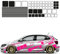 1A Style Sticker Auto Aufkleber Set 63 Teilig Autodekor KFZ Seitenaufkleber Tuningset Camper Wohnwagen Premiumfolie (Pink)