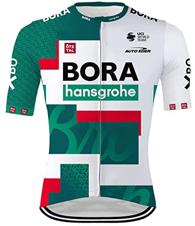 2022 Pro Team BORAHansgrohe TDF Cycling Jersey for Men,Short Sleeve Quick Dry Bike Shirt (L)