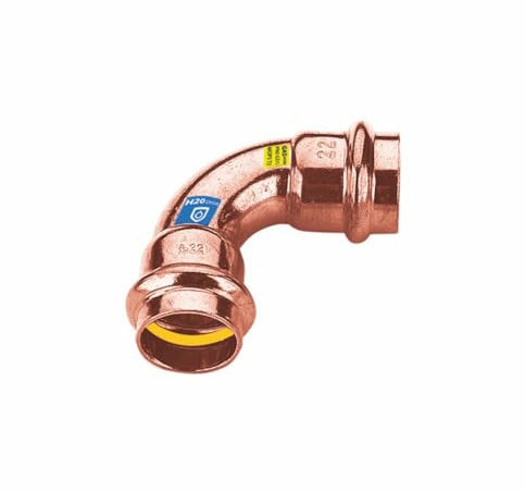 Sanpro Fitting - Pressfitting Kupfer 90° Winkel - Bogen, Größe V 28 (Pressfitting Kupfer Gas Wasser Trinkwasser Heizung Sanitär Fittings Kupferleitung)