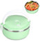fiambrera térmica,Termo para comida caliente, caja aislada para comida caliente apilable, fiambrera redonda de acero inoxidable 304, contenedores de comida sellados [Verde de una sola capa], Fia