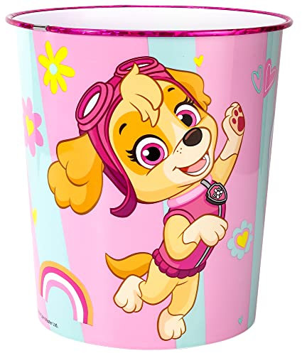 Paw Patrol Kids Childrens Waste Bucket Paper Bin Basket for Bedroom Study Desk Dustbin
