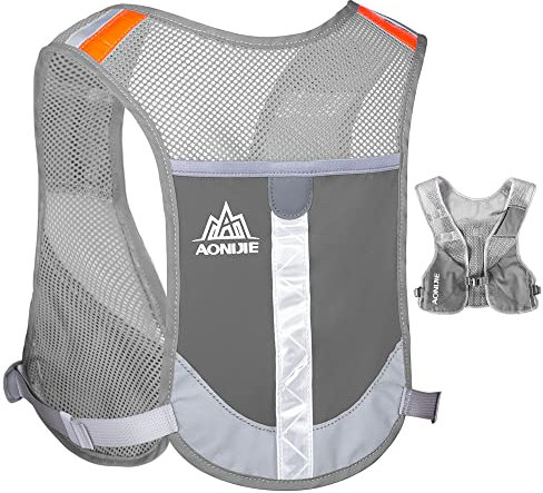 Tyuodna Ultraleicht Laufrucksack,Trinkrucksack Laufen,Trailrunning Rucksack,Laufweste Herren und Damen,Hydration Pack Fahrradrucksack für Draußen Sport, Laufen,Wandern (Grau)