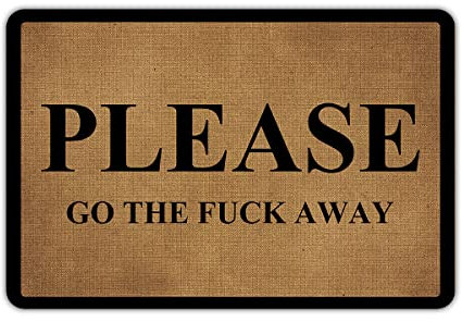 Bealam Welcome Mats for Front Door Outdoor Please Go The Away Entry Doormat Non Slip Rubber Mat for Home Indoor Farmhouse Funny Kitchen Rugs (Please Go The Away)