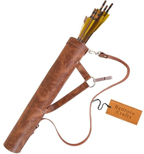 Braunes Leder, Köcher traditionelles Leder, Bogenschießen-Köcher, Pfeilhalter, Taille/Hüfte, hängende Umhängetasche, Schießen, Jagd, Schultergurt, verstellbare Gürteltasche