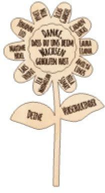 Blumenschild Danke, dass du MIR/UNS beim Wachsen geholfen hast - Abschiedsgeschenk Lehrer/in - Erzieher/in - Blumenstecker (Blumenstecker groß 20 cm, Danke, dass du UNS ..., mit Namen)