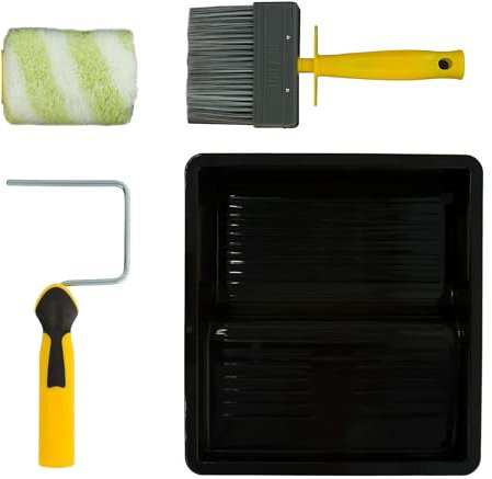 Coral 10498 Max Coat Exterior Small Paint Roller Brush Kit for Sheds Fences Decking Masonry 4 Piece Pack Set