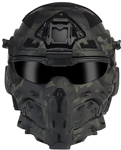 Tactical Airsoft Helmet Built-in Headset Anti-fog Fan Assault Helmet Removable Mask Paintball Airsoft Equipment Protect Helmet
