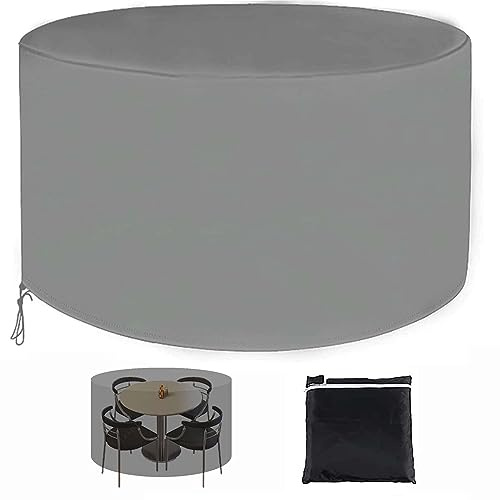Amunpitic Gartenmobel Abdeckung Runden 60x60cm, Wasserdichtes Schutzhülle Outdoor, 420D Oxford Gewebe Winddicht Abdeckhaube Schutzhülle für Gartenmöbel, Gartentische und Möbelsets