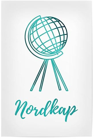 artboxONE Poster 75x50 cm Natur Nordkap Polarlichter Globus - Bild nordkap Camping fjorde