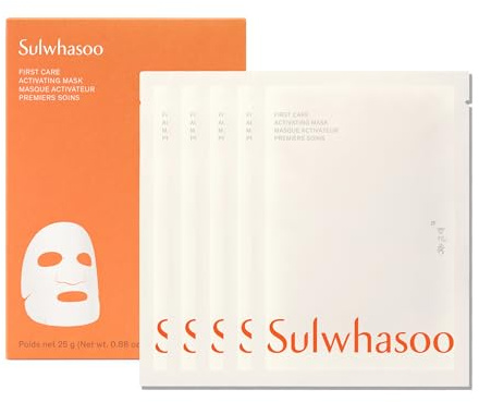 Sulwhasoo First Care Activating Sheet Face Mask | Korean Hydrating Barrier Repair Face Mask |Mask with Ginseng & Vitamin C | Plumps, Illuminates & Smooths Dry & Sensitive Skin