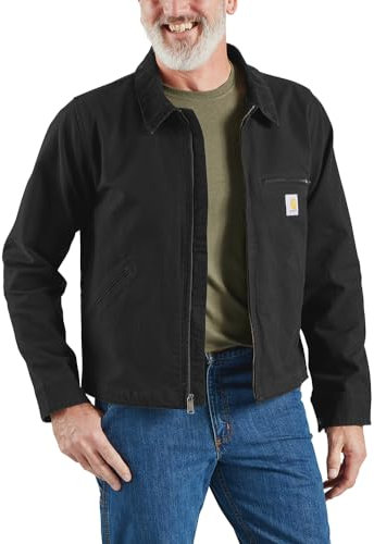 Carhartt Men's Rugged Flex Relaxed Fit Duck Detroit Jacket, Black, XXL