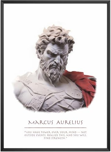 MJ-Graphics - Motivations Poster Marc Aurel Motivationsspruch - Bild mit Stoiker Zitat | Wandbild Din A4 in Galerie Qualität dickes Posterpapier - FineArt Kunstdruck ohne Bilderrahmen