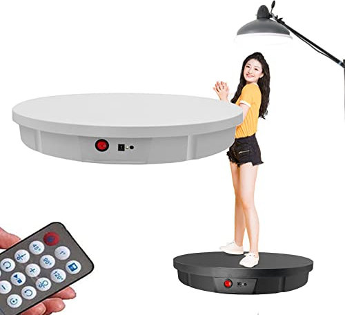 Piatto Girevole Elettrico per Fotografia, Espositore Girevole a 360° Piattaforma Girevole Automatica da 52 cm capacità di 100 kg per Modelli 3D, Gioielli e Oggetti da Collezione,Wh