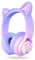 iClever Cuffie Bluetooth per Bambini, BTH13 Cat Ear LED Cuffie Wireless per Bambini, 50 Ore di Riproduzione, 74/85dBA di Limitazione del Volume, con Microfono Sopra l'Orecchio