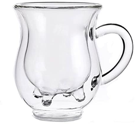 Tazza da caffè personalizzata 300 ml doppia parete trasparente latte caffè succo acqua resistente al calore tazza di vetro tazze cappuccino