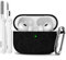 Custodia protettiva per Apple AirPods di terza generazione, in morbido silicone, con incisione a forma di fiore, con LED, colore: nero