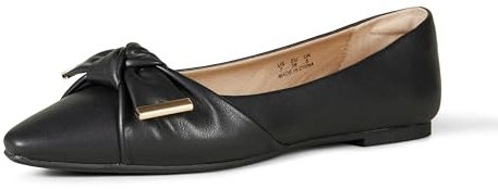Amazon Essentials Women's Bow Ballet Flat, Black, 5.5 UK
