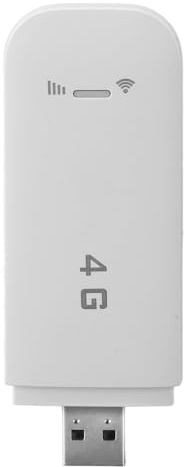 4G LTE USB-WLAN-Modem, Mobile Internetgeräte mit SIM-Kartensteckplatz, Tragbarer Reise-Hotspot-Router, WPA-WPA2-WLAN-Verschlüsselung, Unterstützt 10 Geräteverbindungen (White)