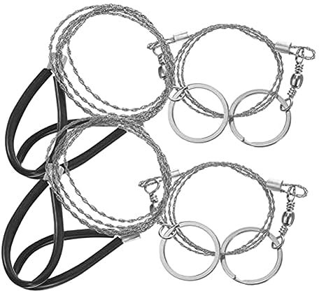 melairo 4Pcs Wire Saw Chain Garrote Wire Rope Chainsaw Survival Pocket Chainsaw Specialty Tools Hand Tool Pocket Tools