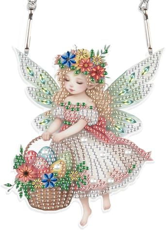 DCIDBEI Speziell Diamant-Stickerei Anhänger Diamond Painting Schmetterlings-Fee, Malen Nach Zahlen Ostereier, Kristall Sonnenfänger für Fenster, Basteln, Malen & Handarbeiten