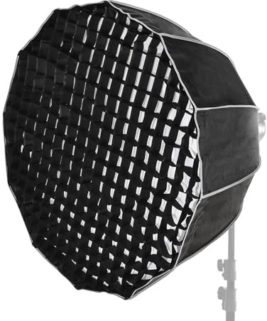 Andoer 90cm/35inch Multi-purpose Deep Parabolic Softbox Bowens Mount Quick Set-up for Portraits Interviews Filmmaking with Diffuser Cloth Honeycomb Grid Carrying Bag