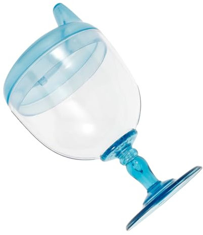JOINPAYA 180Ml Baby Goblet Sippy Cup: Plastic Goblet Cup Wine Glass Beverage Mug Juice Feeding Bottle with Lid for Kids Birthday Party Celebration