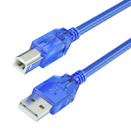 VMOJO Cavo per stampante, cavo USB con ferrite, cavo USB 2.0 tipo A a tipo B, compatibile con stampanti e scanner di HP, Epson, Brother, e hard disk, fotografia digitale, blu, 1,5 m