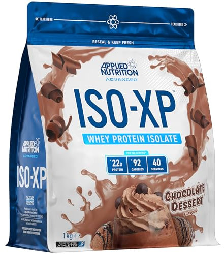 Applied Nutrition ISO-XP Whey Protein Powder – 22g Protein, Low Fat, Low Carb Whey Isolate Protein Powder, Rich in Amino Acids, Grass-Fed, Soy Free, Halal Certified (1kg - 40 Servings) (Chocolate)