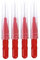 Interdentalbürsten Rot FaJoek Interdentale borstels, 50 stuks, tandenstokers, 0,7 mm, tandenstoker, tandenverzorgingsborstel, voor het reinigen van de tanden (Rot:50PCS, set)