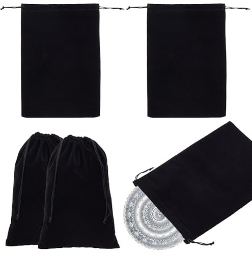 Beebeecraft 5 Stück Samtbeutel Mit Kordelzug Schwarz Kleine Schmuckbeutel Hochzeits/Party Geschenkbeutel Stoff Geschenkbeutel Für Schmuck Ringe Weihnachten Geburtstag Süßigkeiten Geschenke Kosmetik