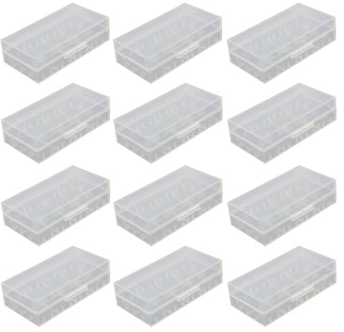GTIWUNG 12 Pezzi 18650 Batteria Custodia Custodia Protettiva Batteria Custodia in Plastica Trasparente, Pratica Scatola Della Batteria per 18650/CR123A/18350/17670 Batteria