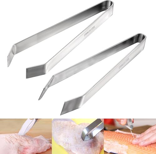 HJZHII 2 Pièces Pince Arrete Poisson,12cm Pince Cuisine Inox,11cm Pince A Epiler Pince A Desareter Le Poisson Pince A Aretes Poisson Pince De Cuisine Pinces À Arêtes En Acier Inoxydable Pince À Arêtes