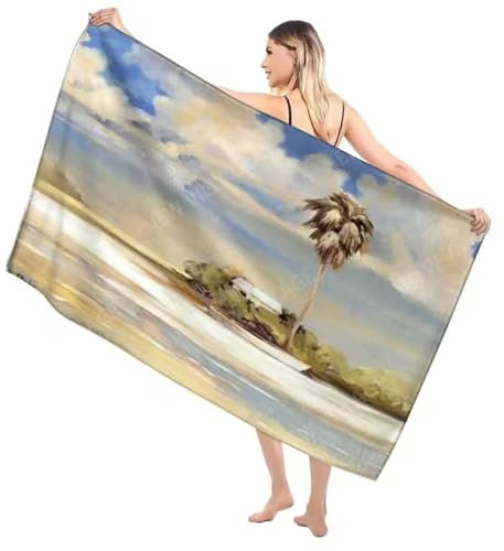 Toalla Playa Grande, Paisaje Retro 150x200cm Toallas Playa de Secado Rápido Ultraligera Portátil, Toallas de Piscina Hombre Mujer Accesorios, Beach Towel para Piscina, Viaje, Tumbona, Baño Bs5525