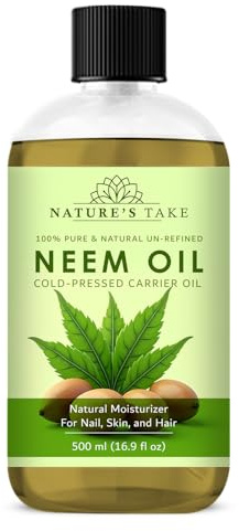Nature’s Take Neem Oil – 500ml Pure, Natural, Cold-Pressed Premium Seed Oil for Healthy Skin, Hair & Gardening