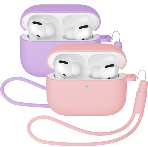 Mocarheri Kompatibel mit Airpods Pro 3 Generation Hülle 2025, Ultra-dünnes, Silikon Stoßfeste Weiches Schutzhülle für Airpods Pro 3, Voller Schutz für Airpods Pro 3 Case Cover, Pink/Purple