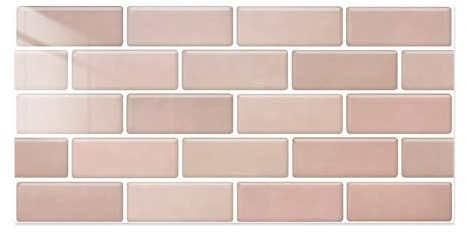 Commomy 12 Pezzi Piastrelle Adesive Cucina Bagno, 15 x 30 cm, Rosa Marmo | Adesivi per Piastrelle Autoadesive, Impermeabili Mattonelle Staccare e attaccare Decorazione da Parete