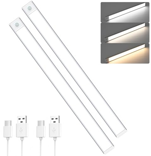 SOAIY 2erSet 60CM LED dimmbare Unterbauleuchte Küche Lampe 4400mAh