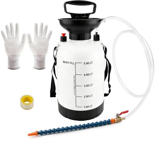 LERNOU Getriebeöl Pumpe Ölfüller Transfer-Handpumpe für Autos 5L | Getriebeölpumpe Vakuum Pumpe mit Polytetrafluorethylenband Handschuhe Manuelles Ölfüllsystem für PKW-/LKW-/Schiffsmotoren