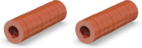 ERKO Ruban adhésif isolant électrique Brun 15mm x 10m 10 pièces PVC - Réparation de câbles électriques - Très flexible avec une forte adhérence - Résistant aux produits chimiques, chatertone
