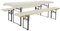 Brandsseller Auflagenset für Bierzeltgarnituren 3-teilig 2 Bankauflagen gepolstert 220x25 cm und 1 Tischdecke 240x90 cm für alle gängigen Festzeltgarnituren Bierbankauflagen Outdoor - Ecru
