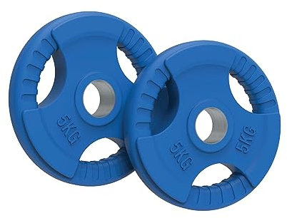 Body Revolution Hantelscheiben aus Gusseisen für 50-mm-Stangen, 1,25 kg–25 kg, mit Gummibeschichtung, mit drei Griffmulden