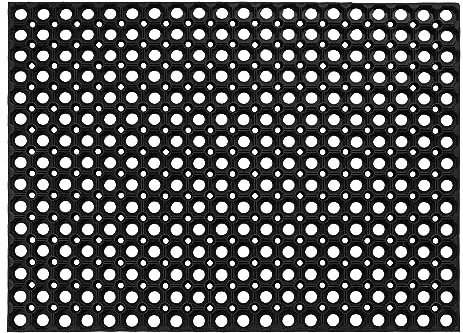 andiamo Fußmatte aus Weichkautschuk - Fußabtreter Hauseingang - Gummimatte im Außenbereich - pflegeleicht, wetterfest und zuschneidbar - Fallschutzmatten Outdoor - Schmutzfangmatte 60 x 80 cm Schwarz