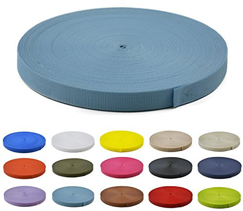 Gurtband Polypropylen 10 Meter lang - 1 Menge Verschiedene Breiten 10mm 15mm 20mm 25mm 30mm 40mm 50 mm (Hellblau, 20MM)