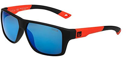 bollé, BRECKEN FLOATABLE Black Red Matte, Offshore Blue Polarized, Occhiali da sole, Large, Unisex Adulto