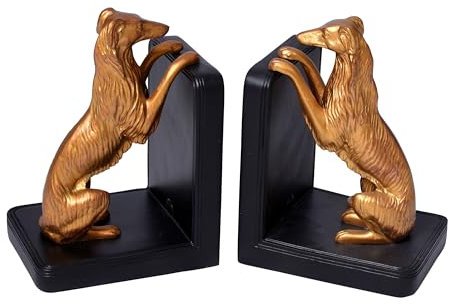 Vintage-Art-Déco Buchstützen „Le Grand Rex“ – Windhunde als stilvolle Hundefiguren für Zeitlose Ordnung is026 Palazzo Exklusiv