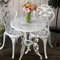 Lazy Susan London Rose Gartenmöbel-Set, rund, 2-Sitzer, Aluminiumguss, wetterfest, wartungsfrei, passende Bistro-Stühle, klassisches weißes Finish