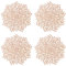 Globaldream Ausgehöhlte Runde Tischsets, 4 Stück Tischuntersetzer Platzset Tischset Vinyl Hohl Platzsets Abwischbar PVC Platzdeckchen für Küche, Zuhause, Speisetisch (Roségold, 38cm)