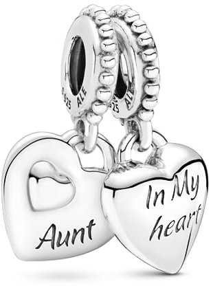 PANDORA Tante & Nichte Teilbares Herz Charm-Anhänger, Sterling-Silber799188C00