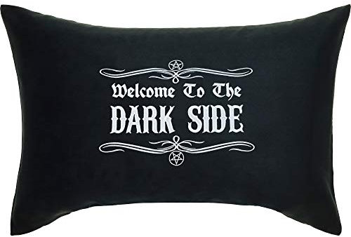 EXPRESS-STICKEREI Lustiges Dekokissen Welcome to The Dark Side Wohnzimmer Deko Kissen mit Füllung Zierkissen Polsterüberzug für Sofa Sporttasche für Star-Wars-Fan | 40x60cm | schwarz