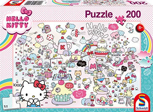Schmidt Spiele 56410 Hello Kitty, Kittys Welt, 200 Teile Kinderpuzzle, bunt